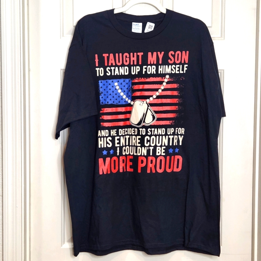 New Men's T-shirt Proud Military Father Size 2X